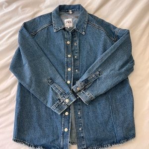 Zara: Oversized Denim Shirt Jacket